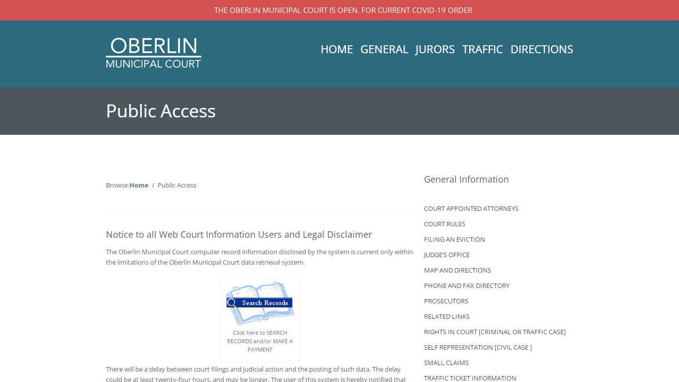 Public Access - Oberlin Municipal Court