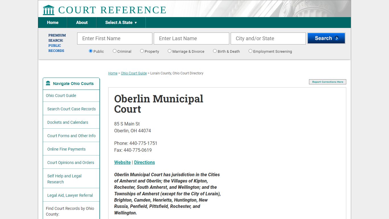 Oberlin Municipal Court - Court Records Directory